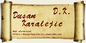 Dušan Karalejić vizit kartica